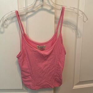 Urban Outfitters - pink ribbed cropped tank top - XS